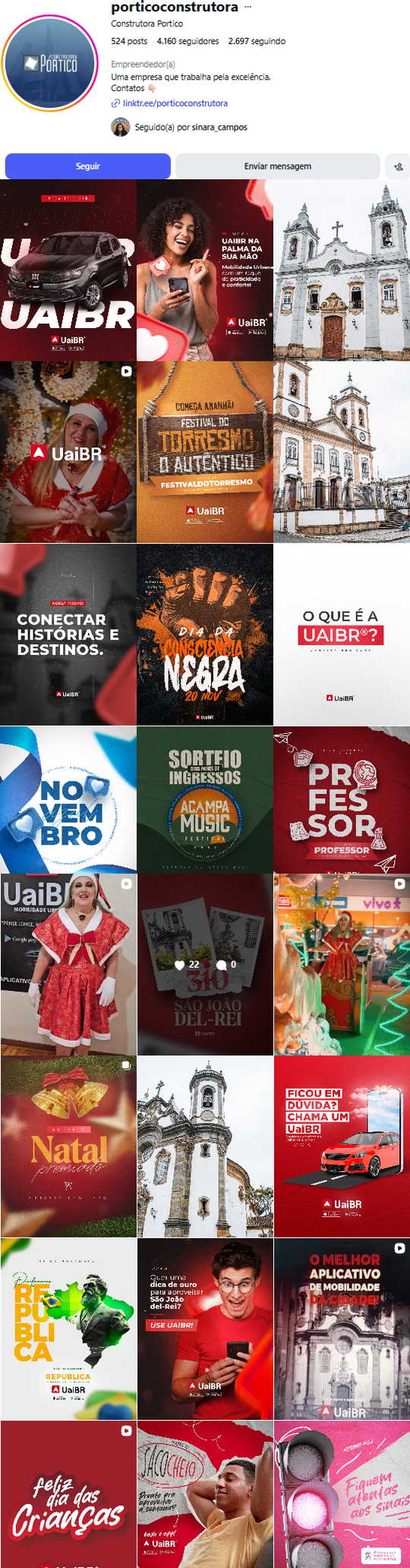 Feed dinâmico de Pórtico Construtora